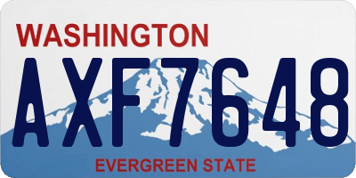 WA license plate AXF7648