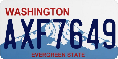 WA license plate AXF7649