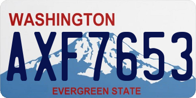 WA license plate AXF7653