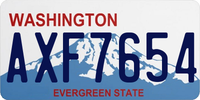 WA license plate AXF7654
