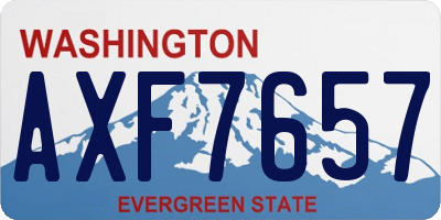 WA license plate AXF7657