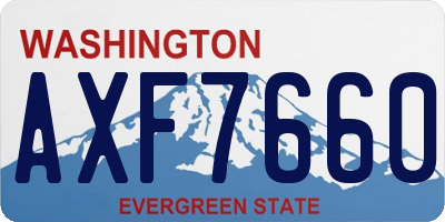 WA license plate AXF7660