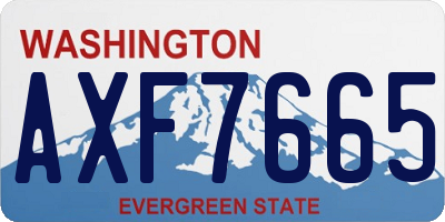 WA license plate AXF7665