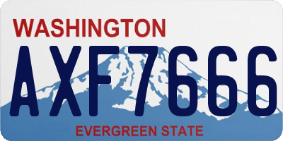 WA license plate AXF7666