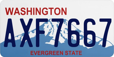 WA license plate AXF7667