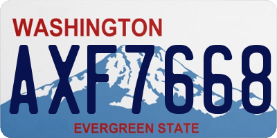 WA license plate AXF7668