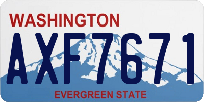 WA license plate AXF7671