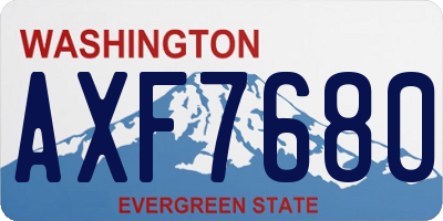 WA license plate AXF7680