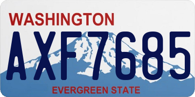 WA license plate AXF7685