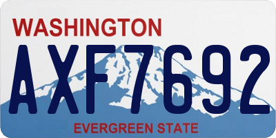 WA license plate AXF7692