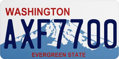 WA license plate AXF7700