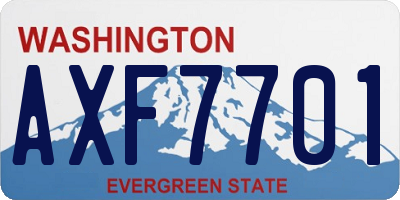 WA license plate AXF7701