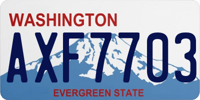 WA license plate AXF7703