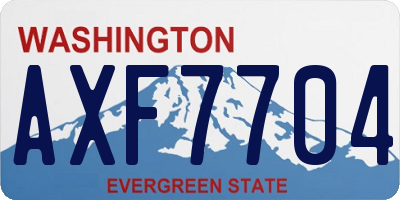 WA license plate AXF7704