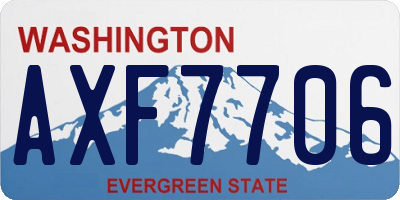 WA license plate AXF7706