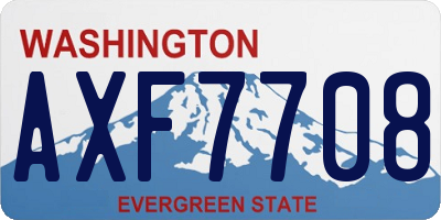 WA license plate AXF7708