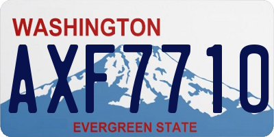 WA license plate AXF7710