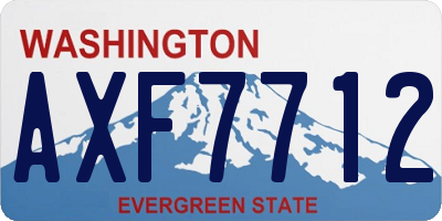 WA license plate AXF7712