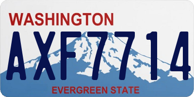 WA license plate AXF7714