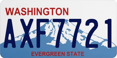 WA license plate AXF7721