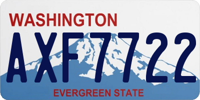 WA license plate AXF7722