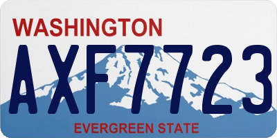WA license plate AXF7723