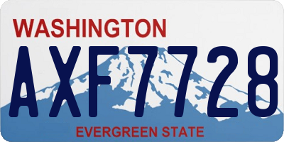 WA license plate AXF7728