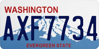 WA license plate AXF7734