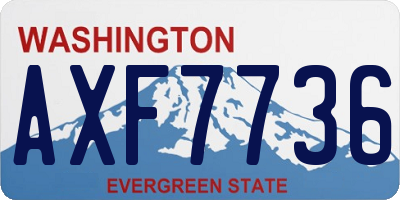 WA license plate AXF7736