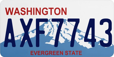 WA license plate AXF7743