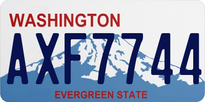 WA license plate AXF7744