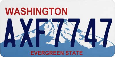 WA license plate AXF7747