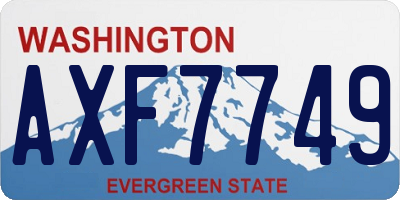 WA license plate AXF7749
