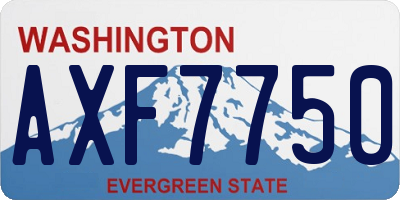 WA license plate AXF7750
