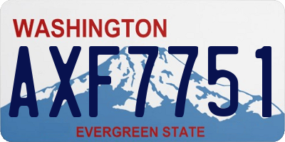 WA license plate AXF7751