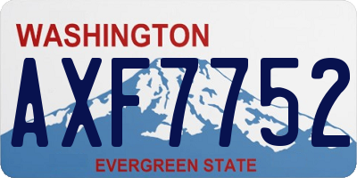 WA license plate AXF7752