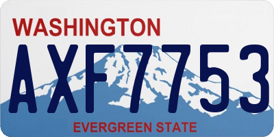 WA license plate AXF7753
