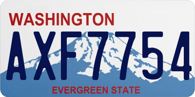 WA license plate AXF7754