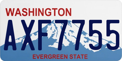 WA license plate AXF7755