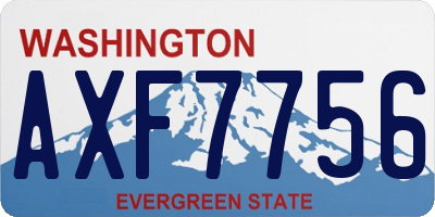 WA license plate AXF7756
