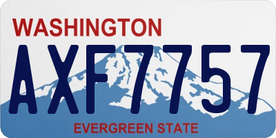 WA license plate AXF7757