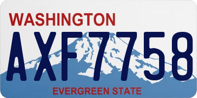 WA license plate AXF7758