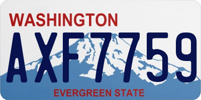 WA license plate AXF7759