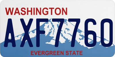 WA license plate AXF7760