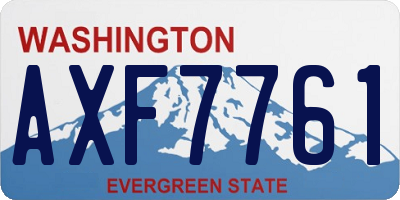 WA license plate AXF7761