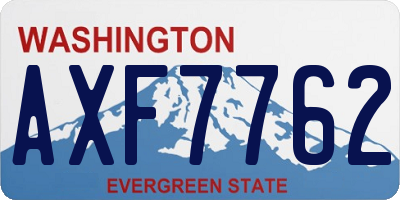 WA license plate AXF7762