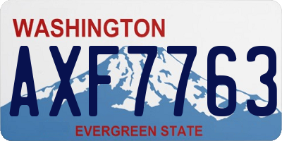 WA license plate AXF7763