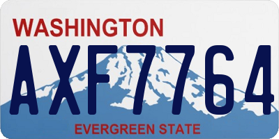 WA license plate AXF7764
