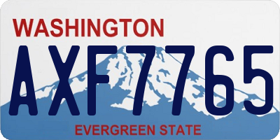 WA license plate AXF7765