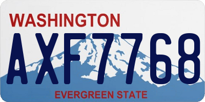 WA license plate AXF7768